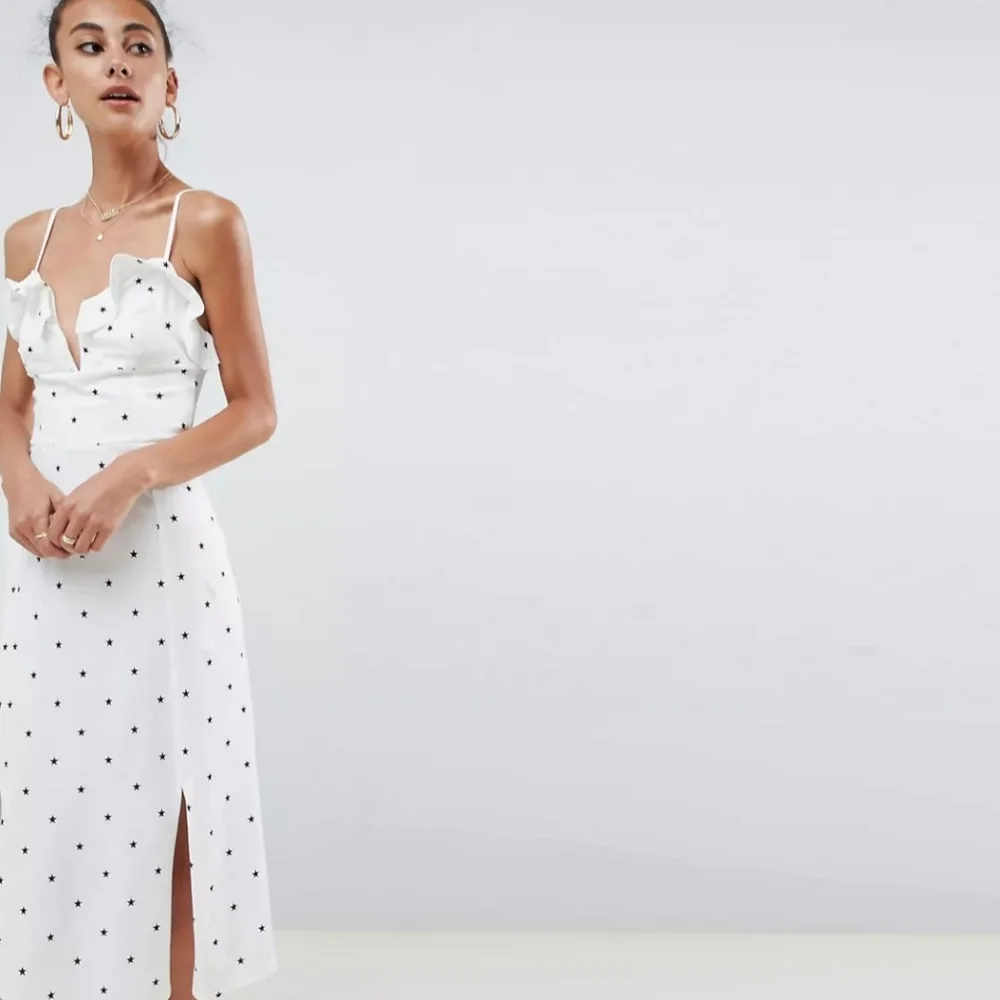 ASOS DESIGN Tall star print v front midi sundress - Picture 1 of 4
